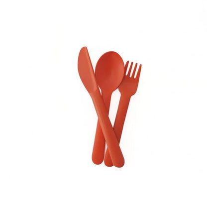 Set of 3 Bambino Bamboo Cutlery - Orange