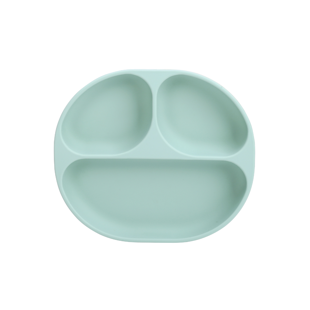 Plato de Silicona con Succión y Divisiones - Azul | The Baby Nation