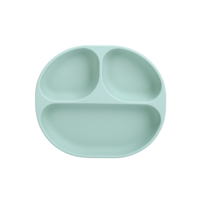 Plato de Silicona con Succión y Divisiones - Azul | The Baby Nation