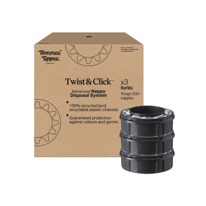Pack 3 Repuestos Contenedor de Pañales Sangenic Twist & Click | Tommee Tippee