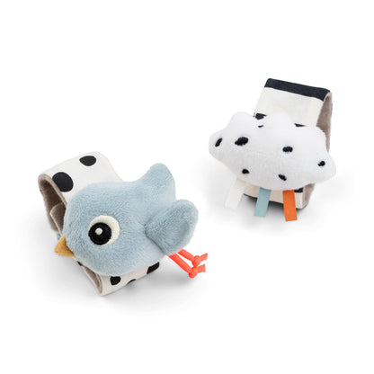 Set de 2 Sonajeros de Muñeca Happy Clouds - Azul