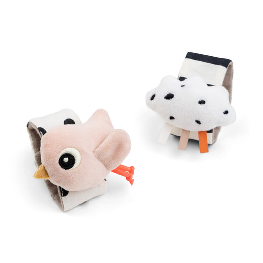 Set de 2 Sonajeros de Muñeca Happy Clouds - Rosa