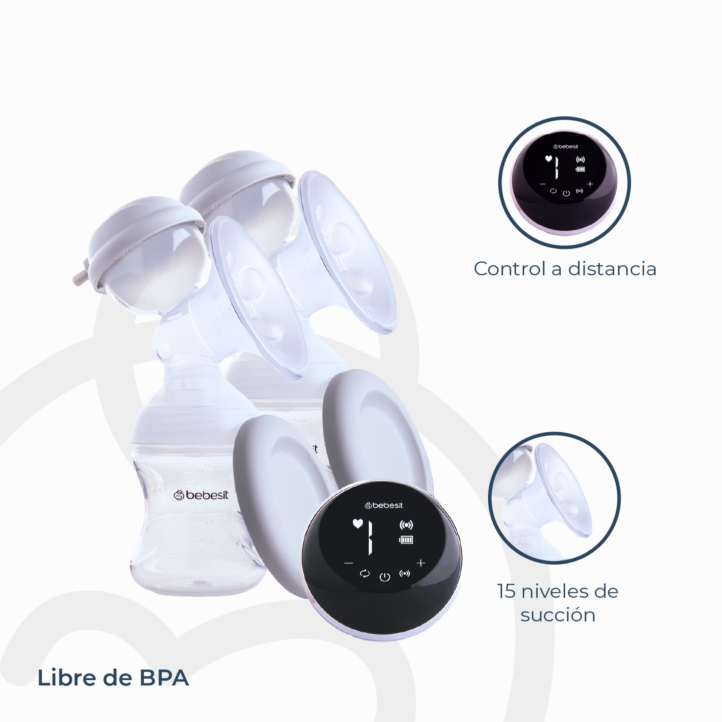 Sacaleche Extractor Leche Materna Eléctrico Doble | Bebesit