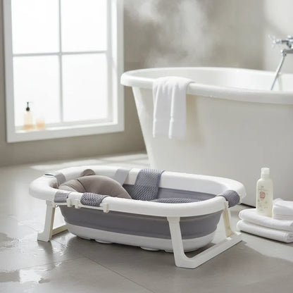 Bañera Plegable con Cojín y Reductor - Gris | Bebesit