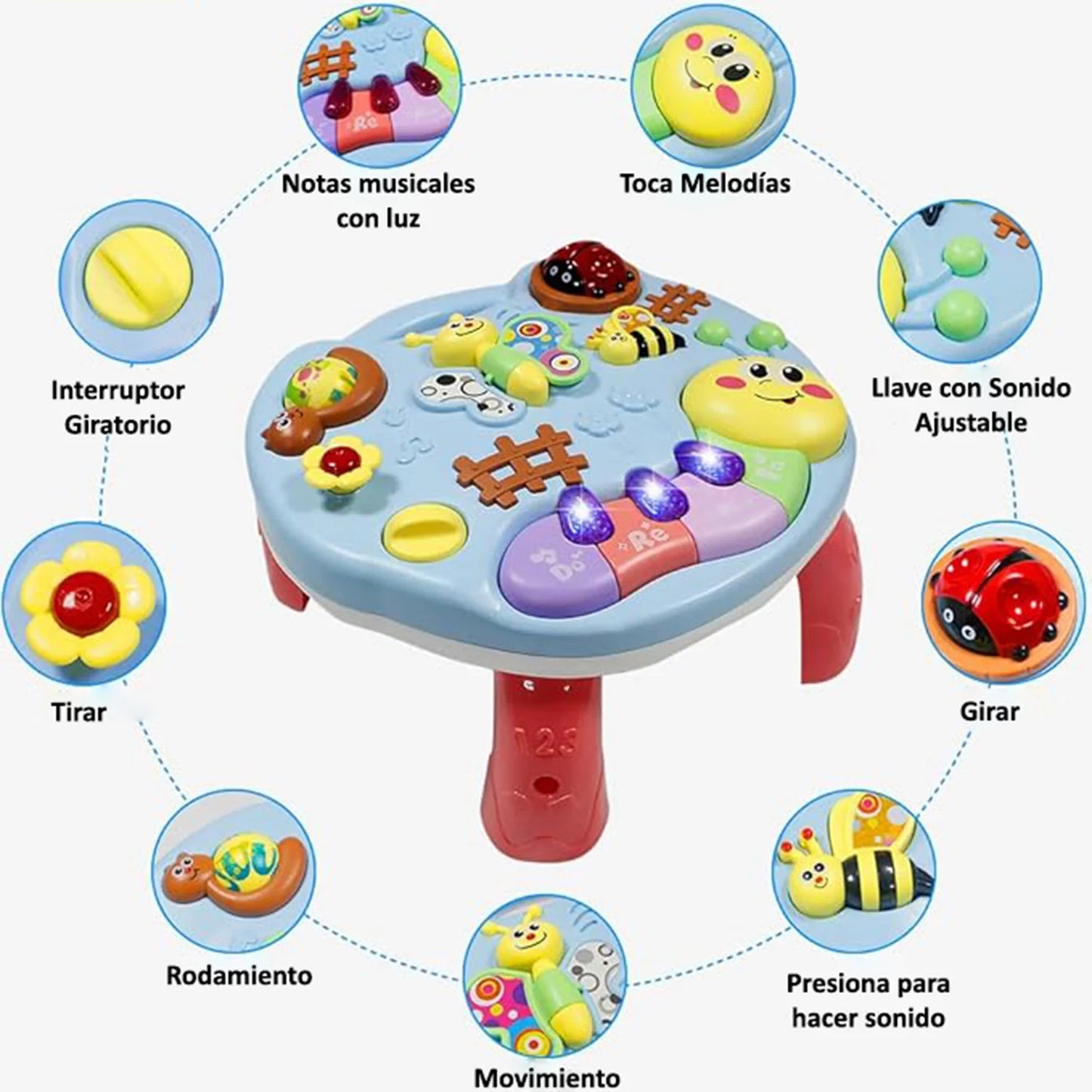 Mesa Piano Interactivo 2 en 1 - Granja | Bebesit