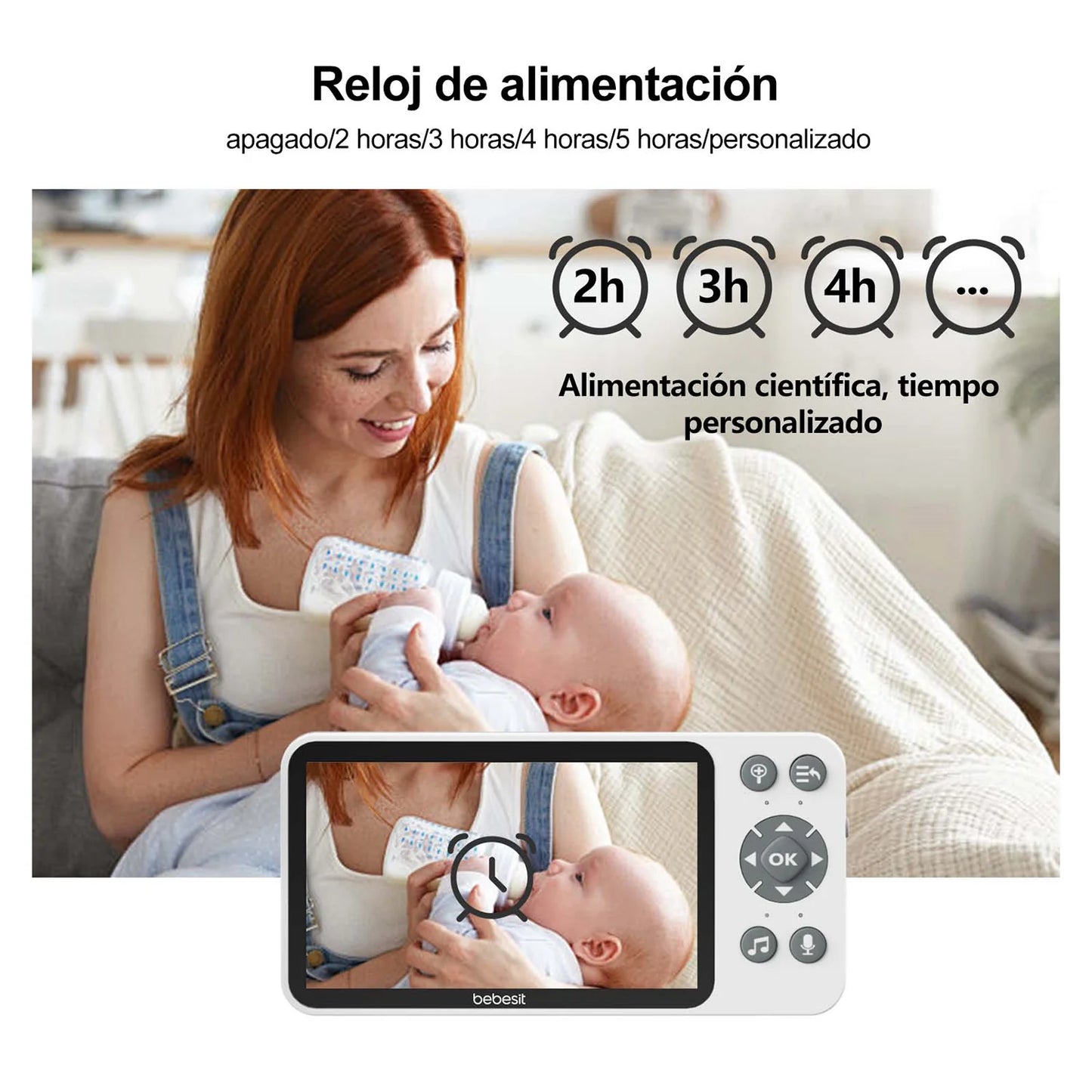 Monitor Cámara 360° SmartGuard HF3.0 con WiFi, Resolución HD 1080p, Ruido Blanco y Soporte