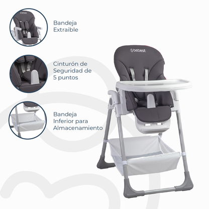 Silla de Comer Snack LX - Gris | Bebesit