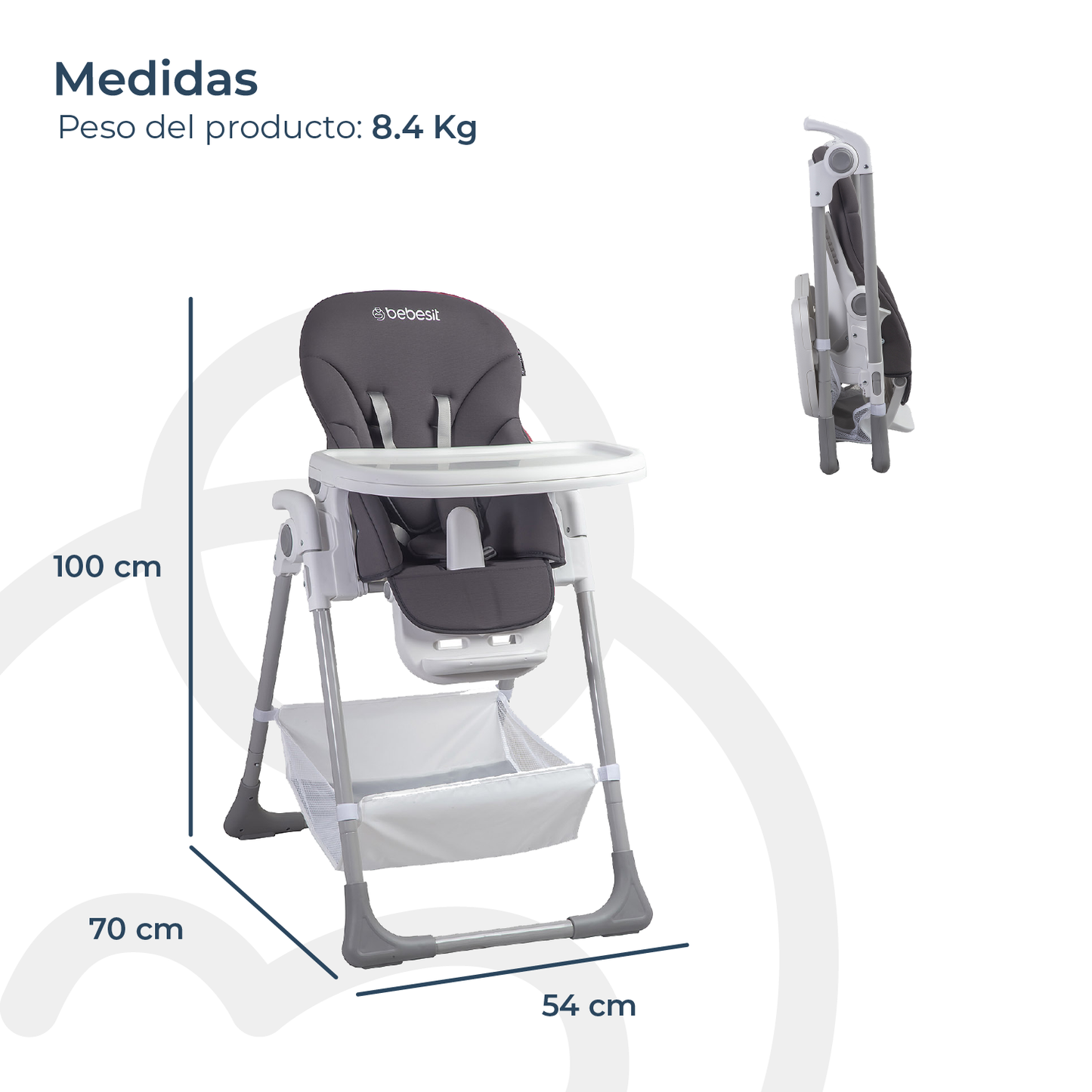 Silla de Comer Snack LX - Gris | Bebesit