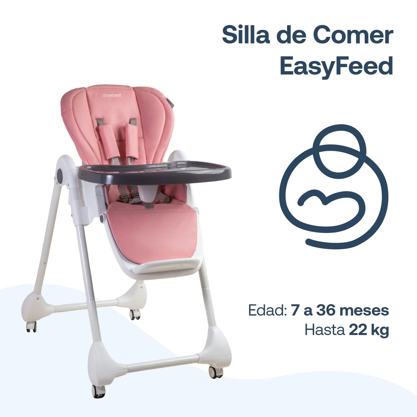 Silla de Comer EasyFeed - Rosado | Bebesit