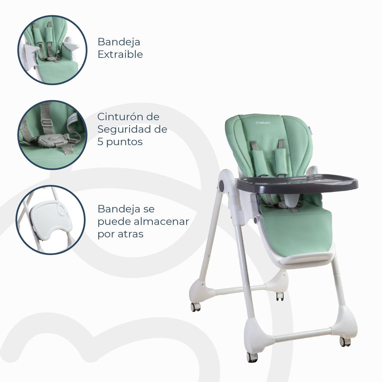 Silla de Comer EasyFeed - Verde | Bebesit