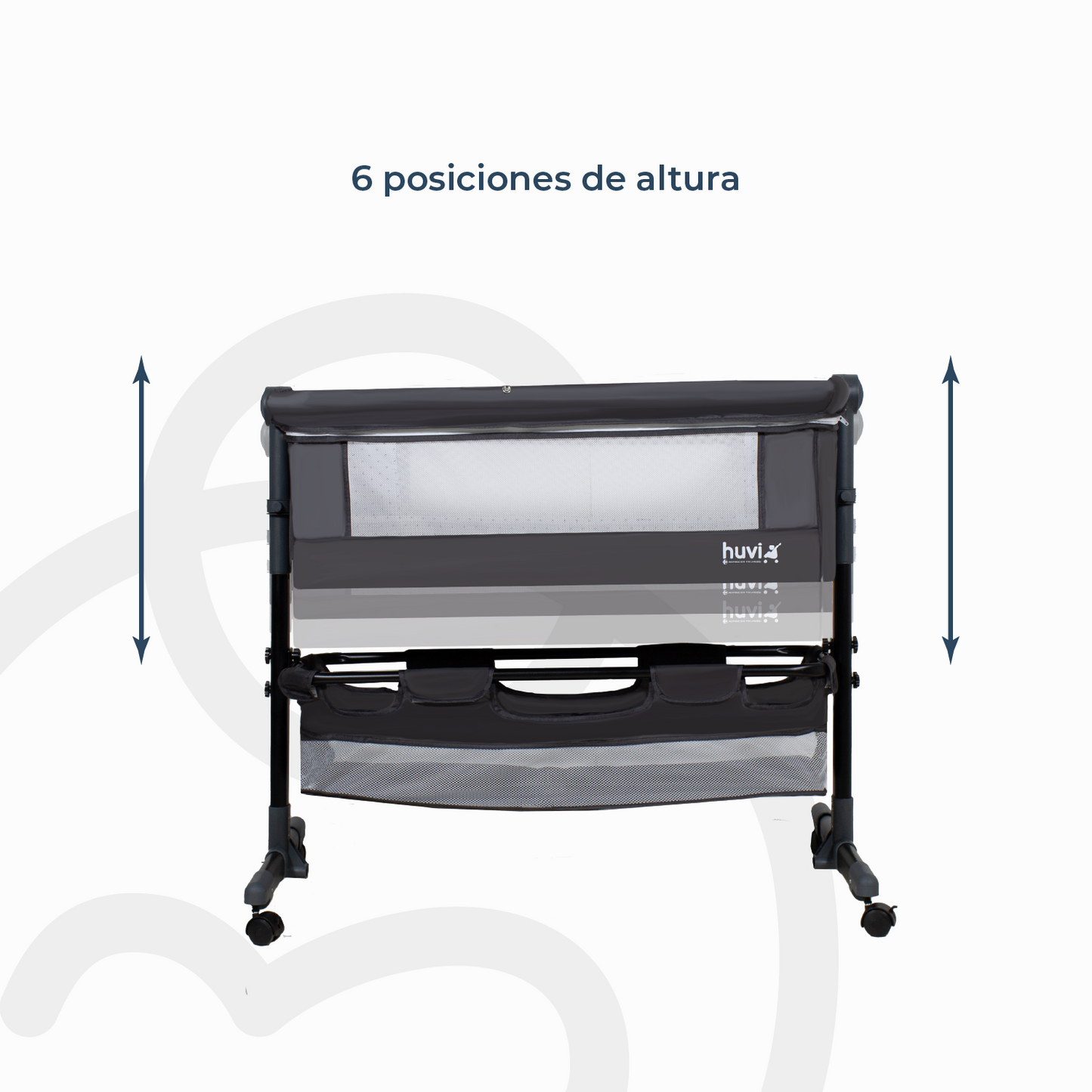 Cuna Colecho Cozy con Colchón Mosquitero y Canasto - Negro | Huvi