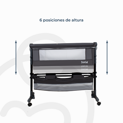 Cuna Colecho Cozy con Colchón Mosquitero y Canasto - Negro | Huvi