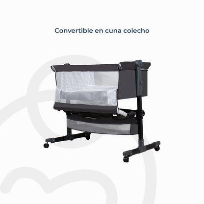Cuna Colecho Cozy con Colchón Mosquitero y Canasto - Negro | Huvi