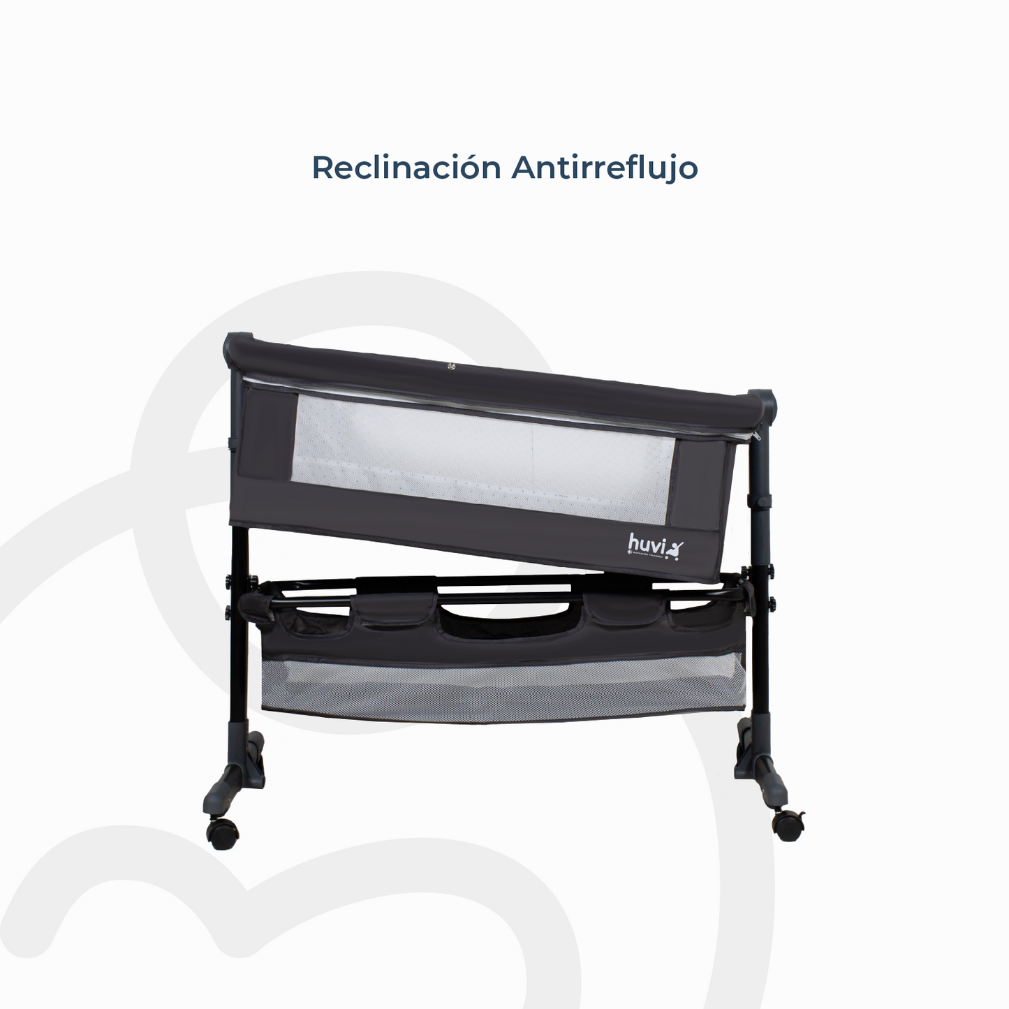 Cuna Colecho Cozy con Colchón Mosquitero y Canasto - Negro | Huvi