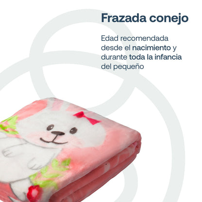 Frazada Conejo - Rosa | Bebesit