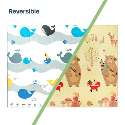 Alfombra Antigolpes Infantil Plegable con Bolso - 180x120 - Oso y Oceano | Bebesit