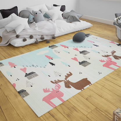 Alfombra Antigolpes Infantil Plegable con Bolso - 180x200 - Auto y Montaña | Bebesit