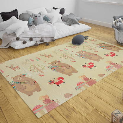 Alfombra Antigolpes Infantil Plegable con Bolso - 180x200 - Oso y Ciudad | Bebesit