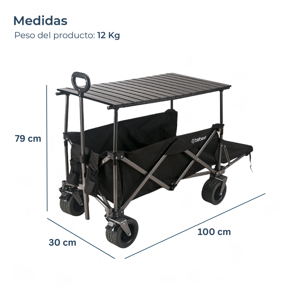 Carro de Arrastre 3 en 1 Outdoor - Negro | Bebesit