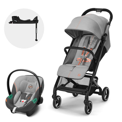 Travel System: Beezy Car + Aton S2 Seat + Base - Lava Gray 