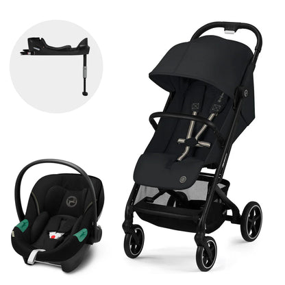 Travel System: Coche Beezy + Silla Aton S2 + Base - Magic Black