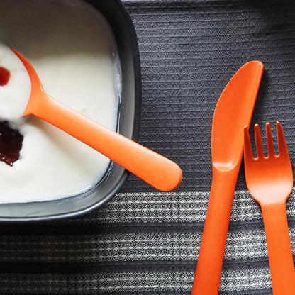 Set of 3 Bambino Bamboo Cutlery - Orange