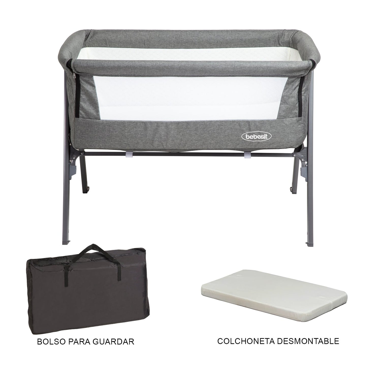 Cuna Colecho Easy LX - Gris | Bebesit