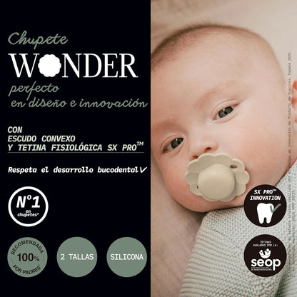 Pack de 2 Chupetes Wonder - Tetina Fisiológica Sx Pro - Wonder Grey y Umbe