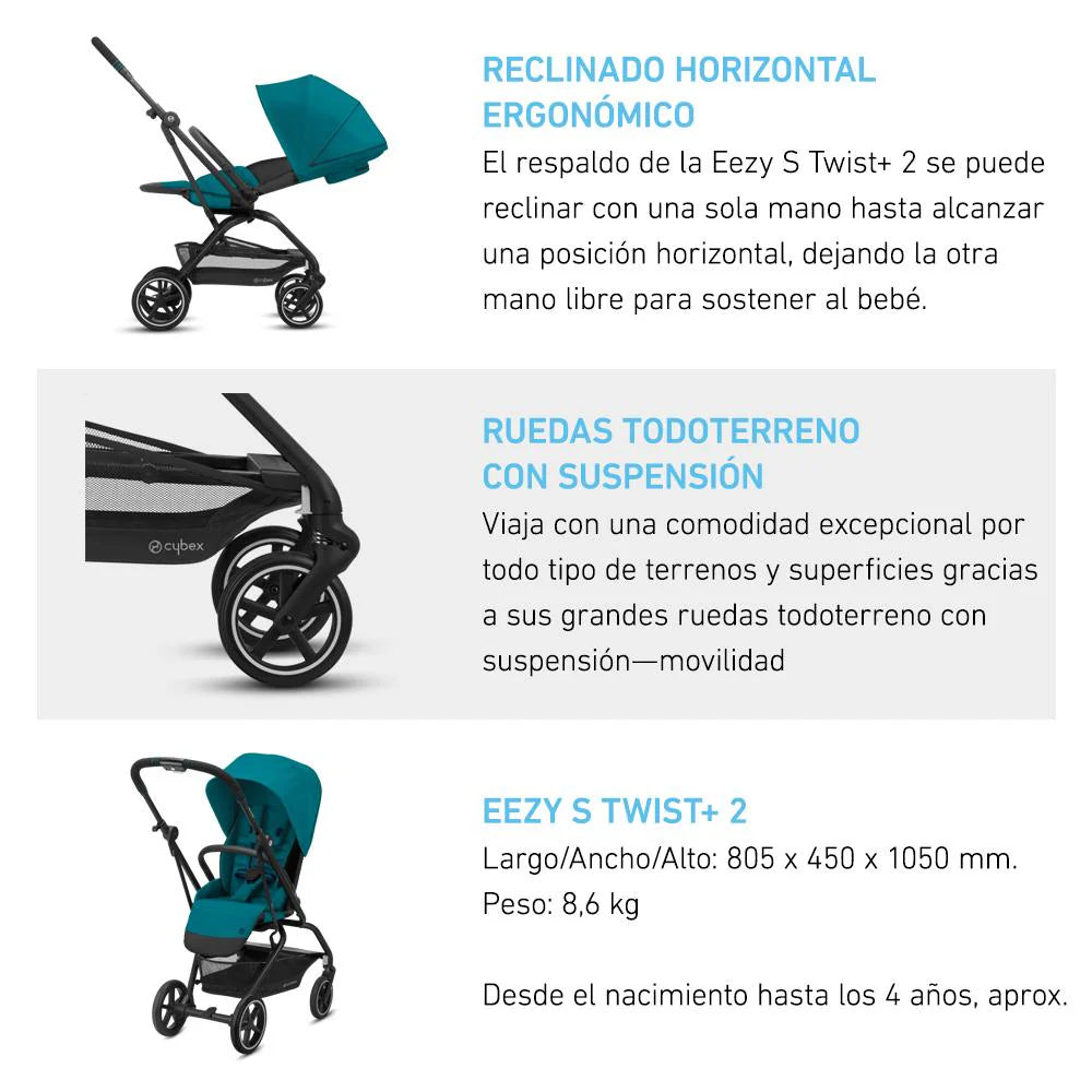 Eezy S Twist Plus 2 Stroller - Leather Moon Black