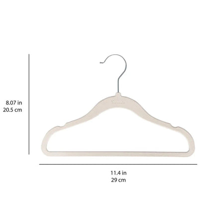 Set de Separadores + Set de 15 Colgadores de Terciopelo Antideslizantes para Ropa de Bebés y Niños - Crema | 3 Sprouts (Copia)