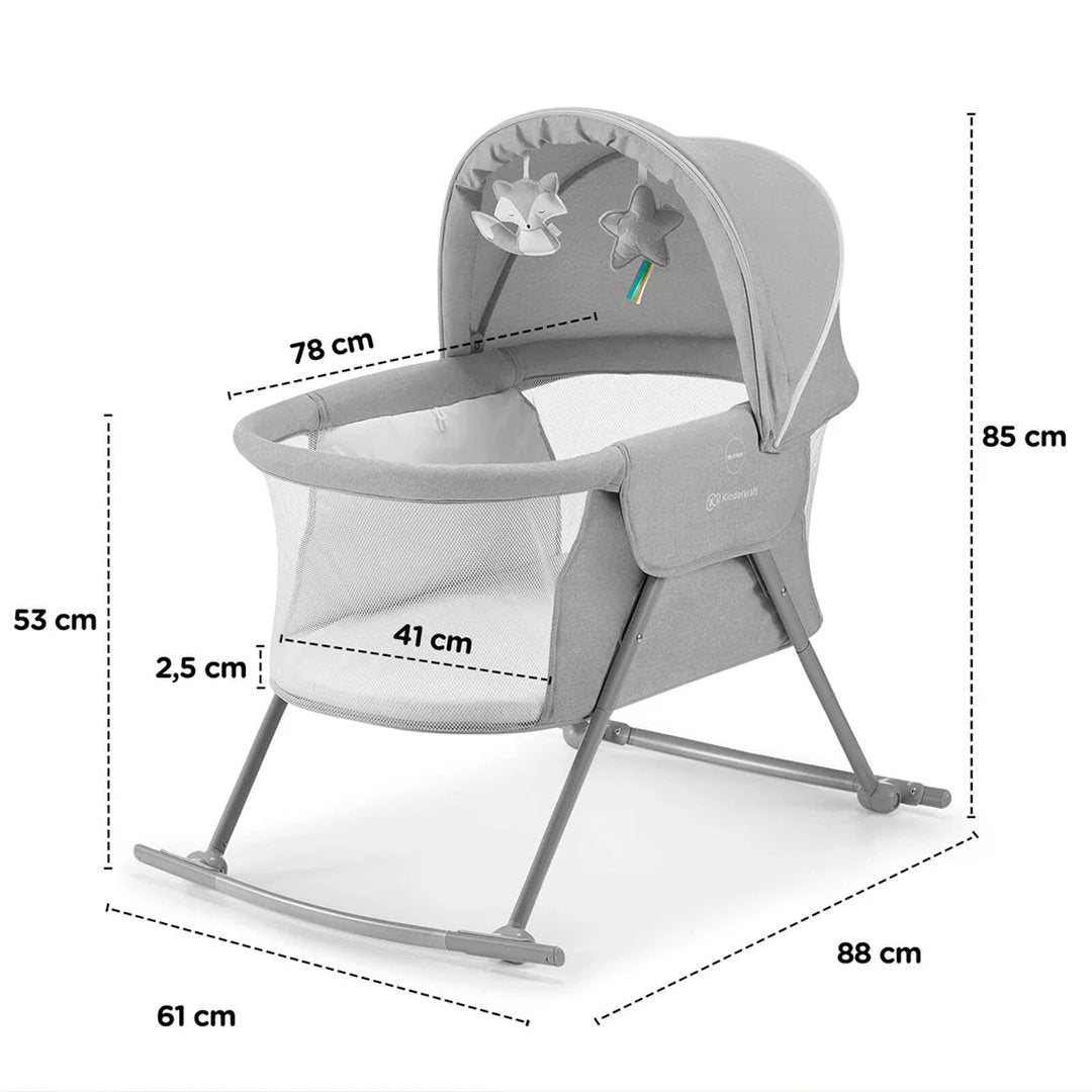 Lovi 3 in 1 Crib - Grey