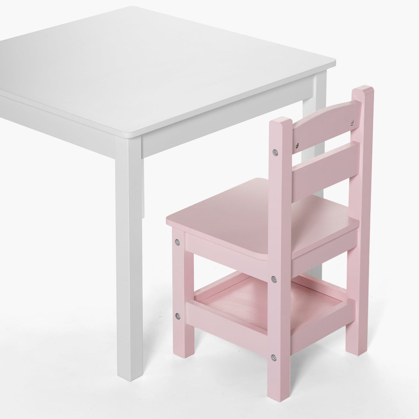Pack Kids 1 Mesa 2 sillas Olivia Blanco/Rosado - Form Design