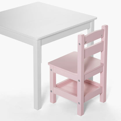 Pack Kids 1 Mesa 2 sillas Olivia Blanco/Rosado - Form Design