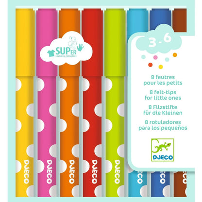 Set de 8 Plumones Suaves para Niños Pequeños