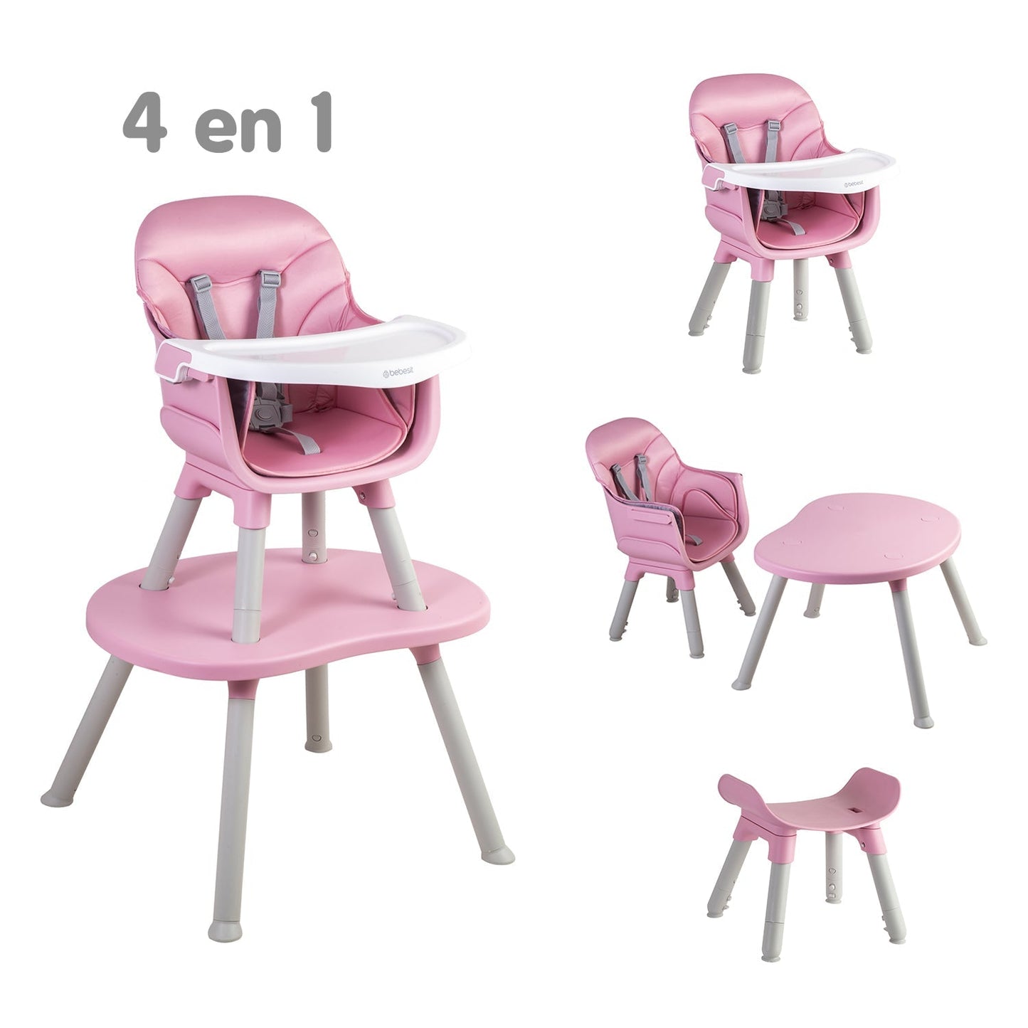 Silla de Comer Baby Desk 4 en 1 - Rosado | Bebesit