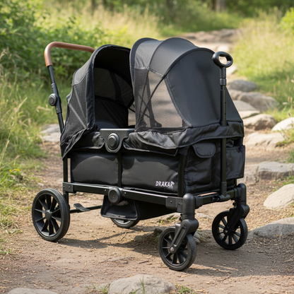 Coche y Carro de Paseo Doble Wagon Drakar - Negro | Bebesit