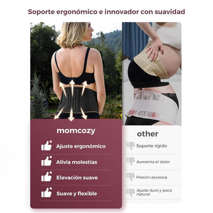 Faja de Embarazo Maternova con Soporte Lumbar - Negro | MomCozy
