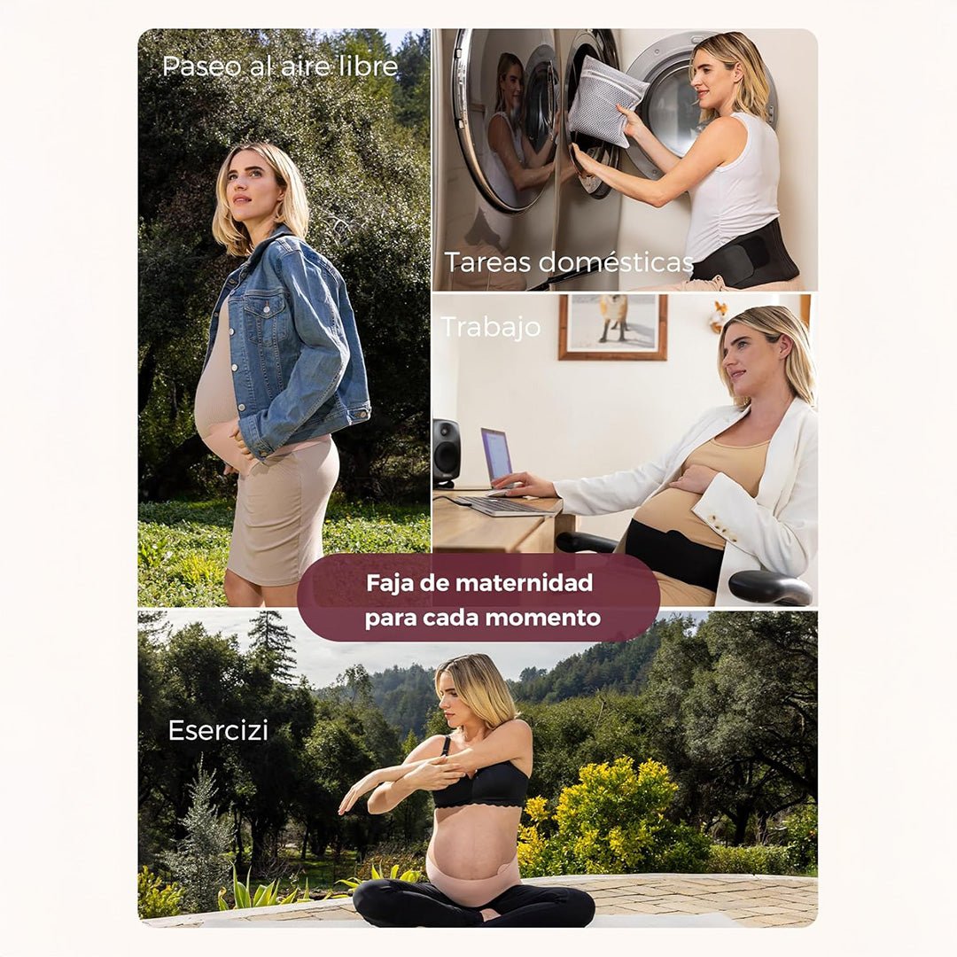Faja de Embarazo Maternova con Soporte Lumbar - Negro | MomCozy