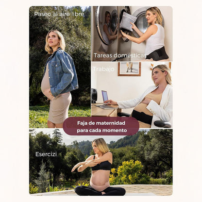Faja de Embarazo Maternova con Soporte Lumbar - Negro | MomCozy
