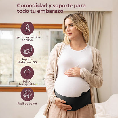 Faja de Embarazo Maternova con Soporte Lumbar - Negro | MomCozy