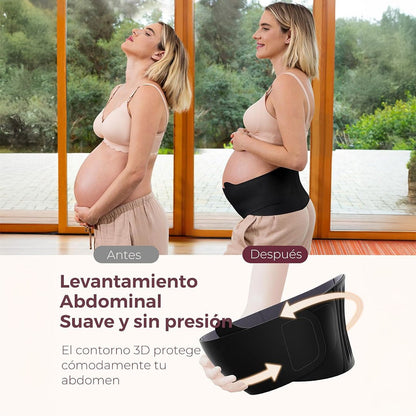 Faja de Embarazo Maternova con Soporte Lumbar - Negro | MomCozy