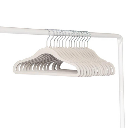 Set of 30 Non-Slip Velvet Hangers for Baby and Children's Clothes - Grey