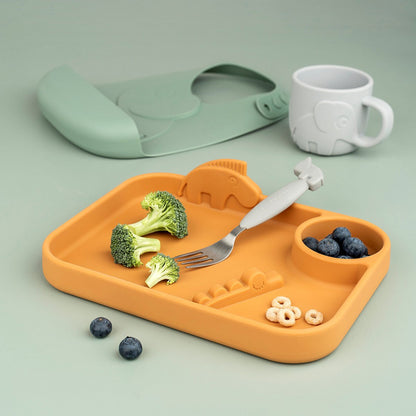 Plato con Compartimientos Peekaboo Deer Friends - Mostaza