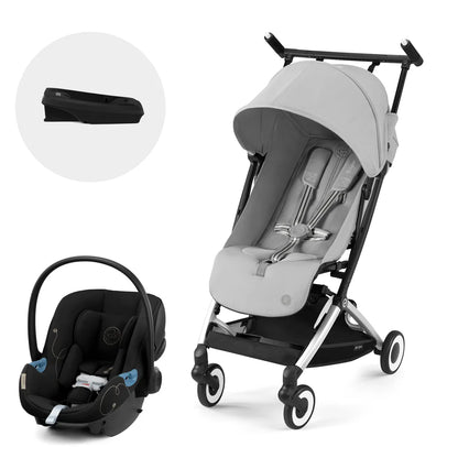 Travel System: Libelle Car + Aton G Chair + G Base - Fog Light Gray