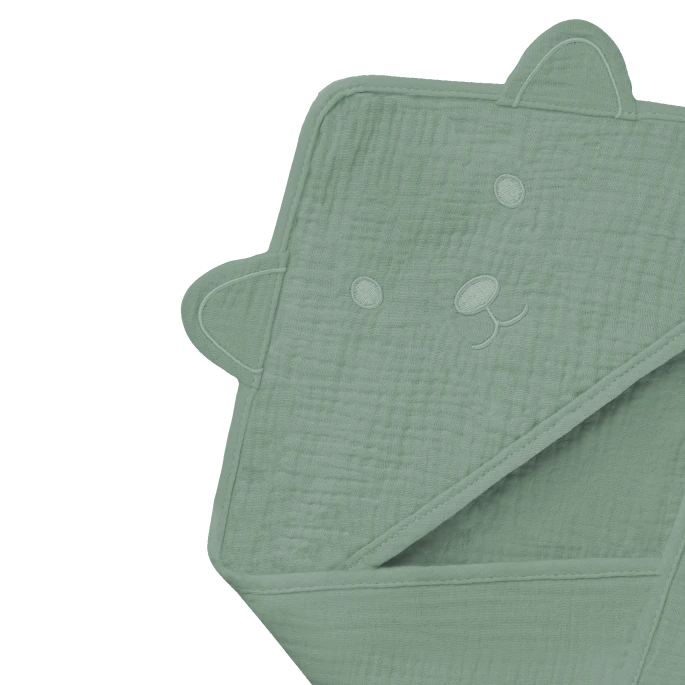 Toalla de Baño con Capucha Muselina - Green Forest | Lionelo