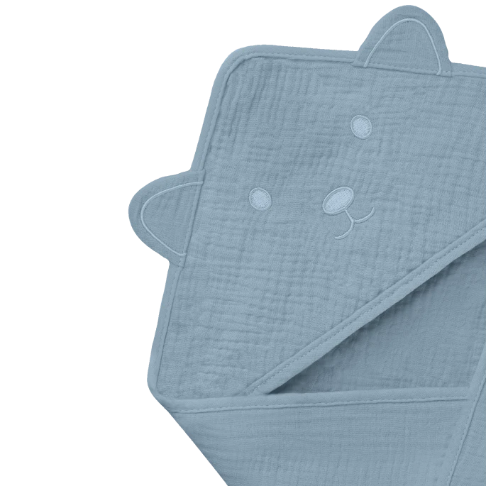 Toalla de Baño con Capucha Muselina - Grey Sky | Lionelo