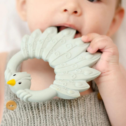 Teething Ring - Blue Peacock