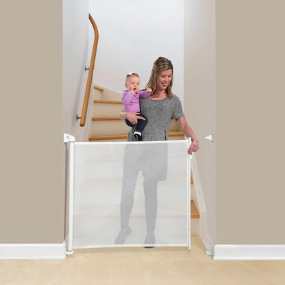 Puerta de Seguridad Infantil Retráctil (140 cm) - Blanco