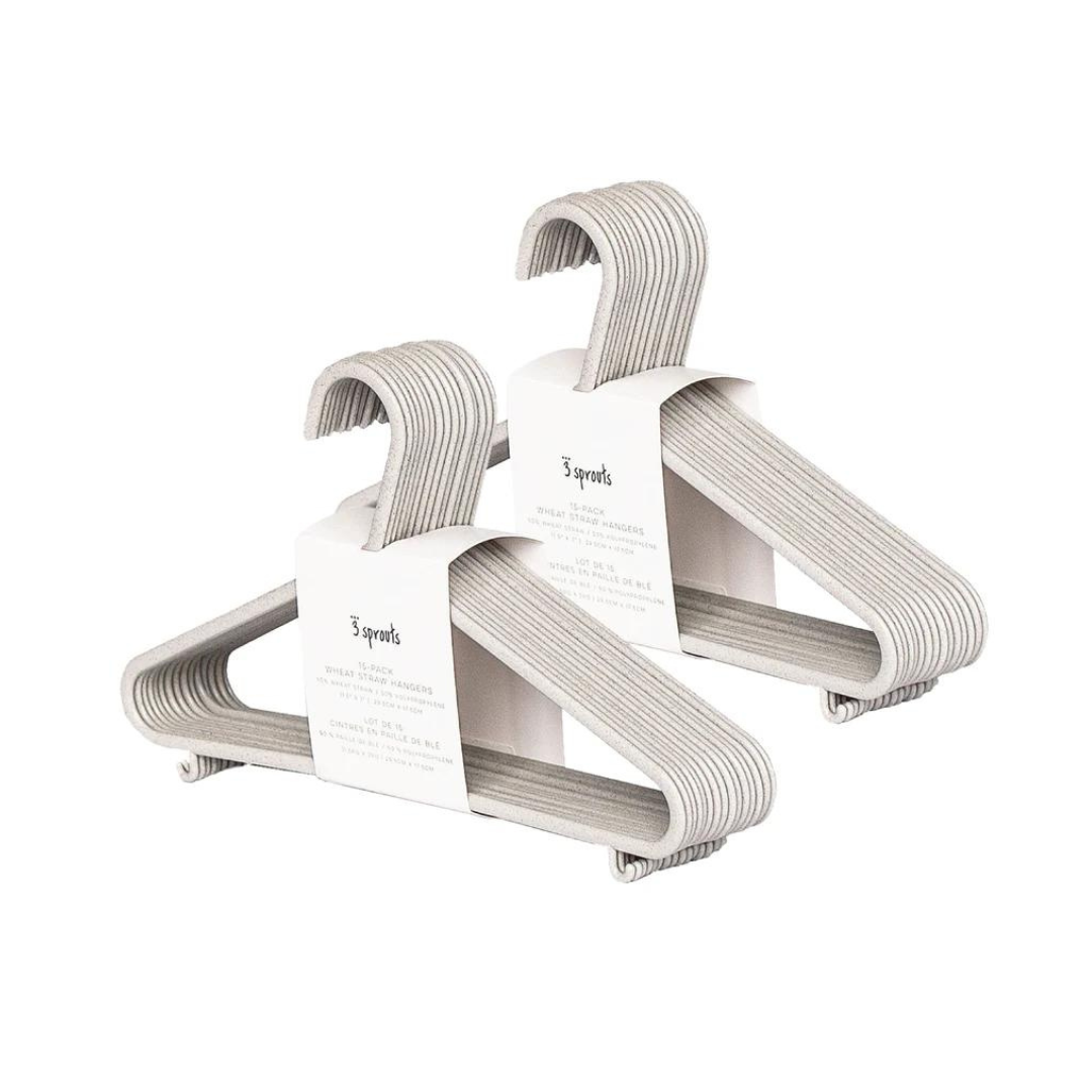 Set of 30 Eco-Friendly Hangers for Baby and Children's Clothes - Grey