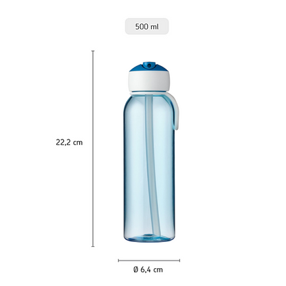 Flip-Up Water Bottle - Blue